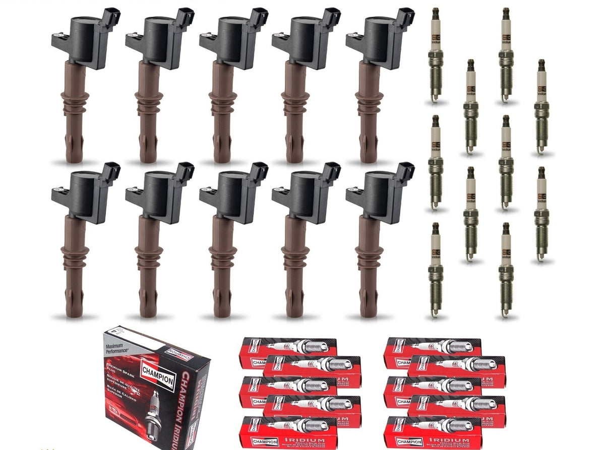 Ignition Coil + Iridium Spark Plugs for Ford F-250 (2008-2009) 6.8L