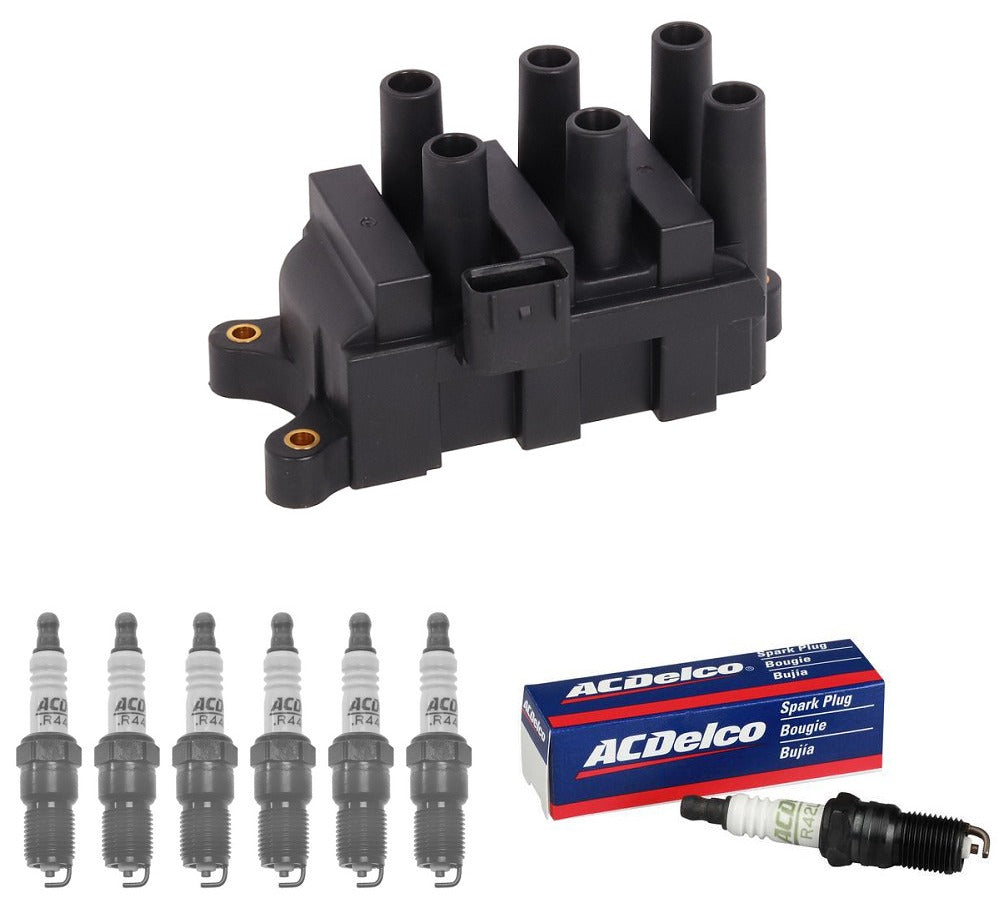 Ignition Coil + Iridium Spark Plugs for Ford Freestar (2004-2005) 3.9L 4.2L