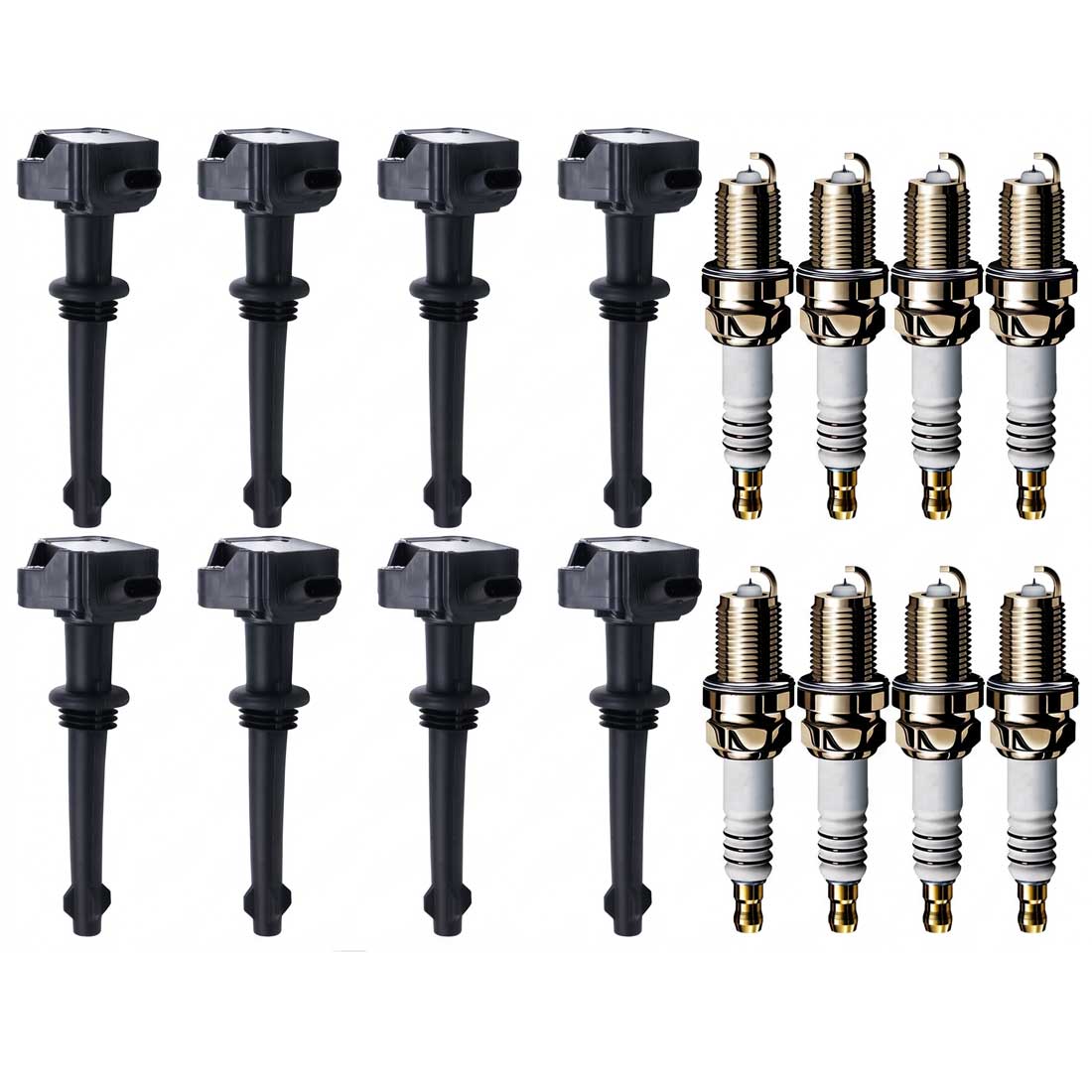 Ignition Coil & Iridium Spark Plugs for Jaguar XJ (2010-2012) 5.0L V8