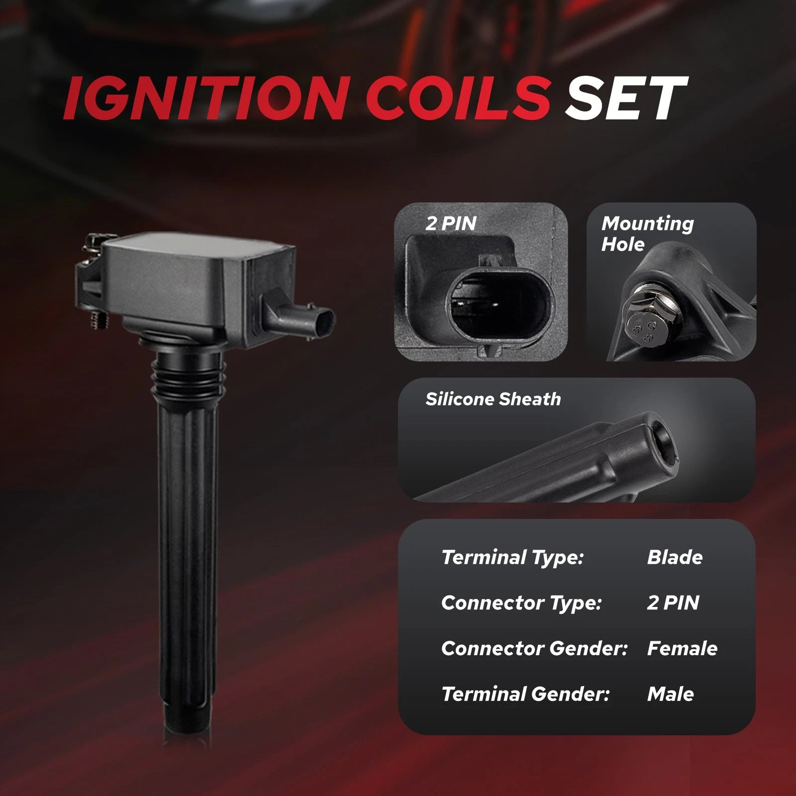 Ignition Coil & Iridium Spark Plugs for Jeep Cherokee (2014-2022) 3.2L