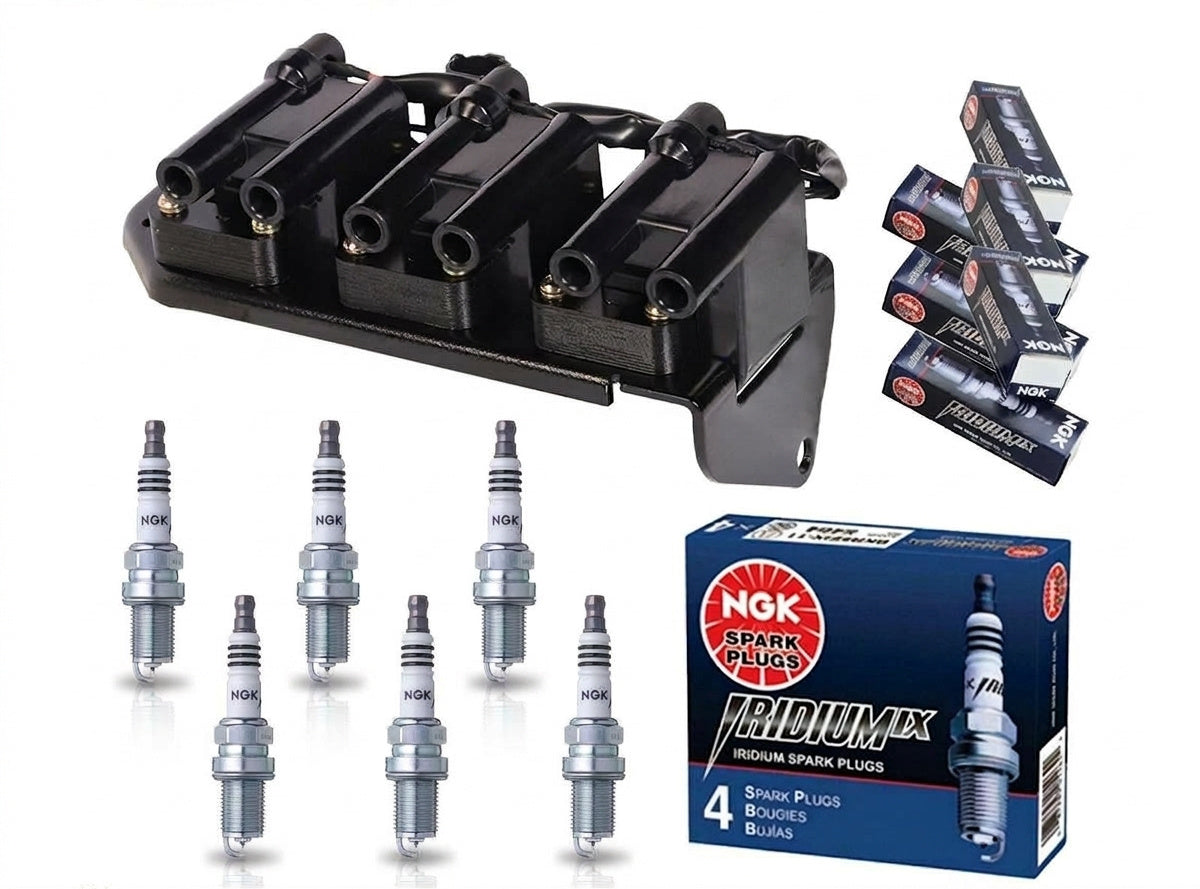 Ignition Coil + Iridium Spark Plugs for Kia Optima (2004-2005) 2.7L