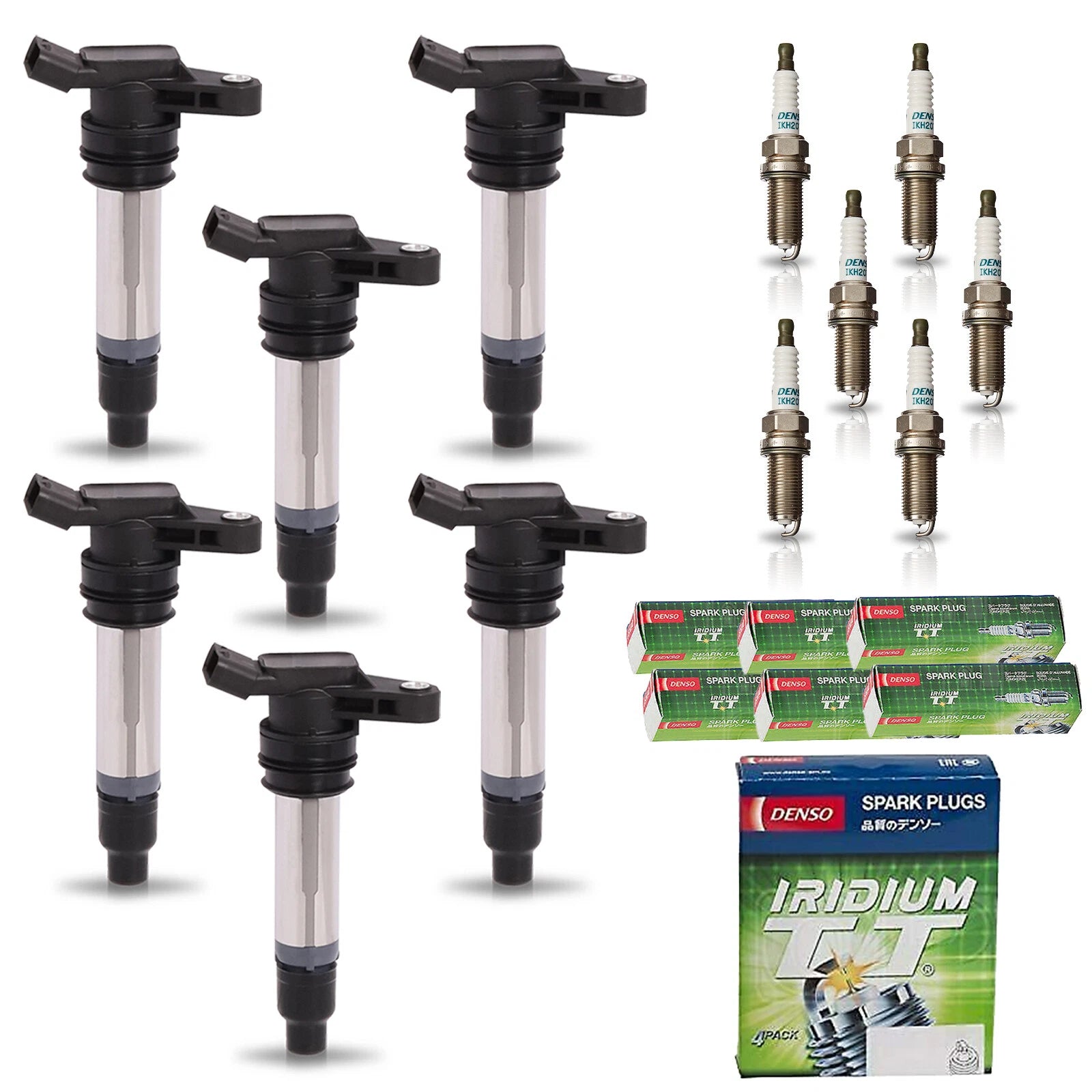 Ignition Coil & Iridium Spark Plugs for Land Rover LR2 (2008-2012) 3.2L I6