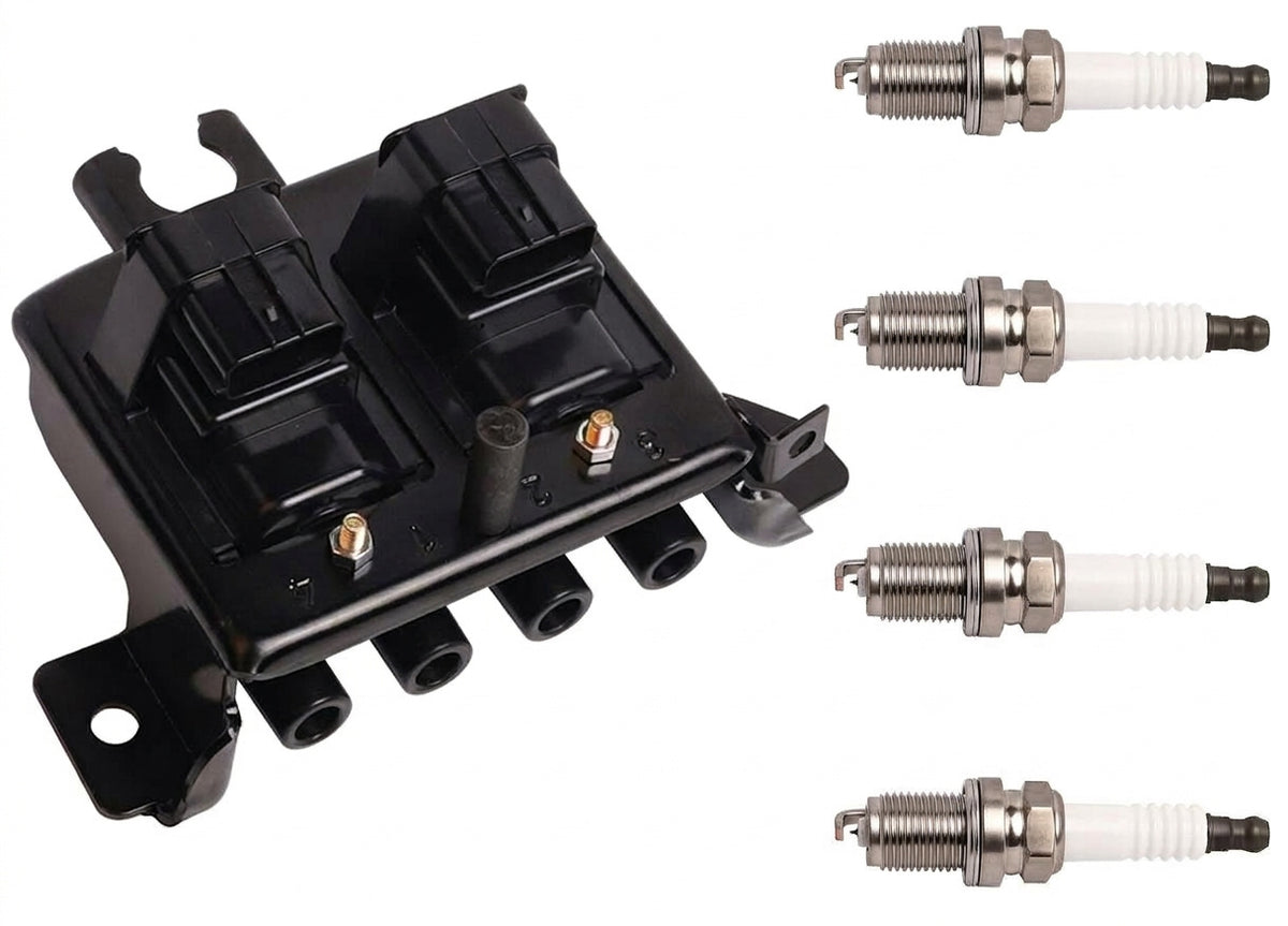 Ignition Coil + Iridium Spark Plugs for Mazda MX-5 Miata (1999-2000) 1.8L