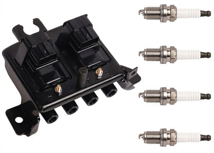 Ignition Coil + Iridium Spark Plugs for Mazda MX-5 Miata (1999-2000) 1.8L