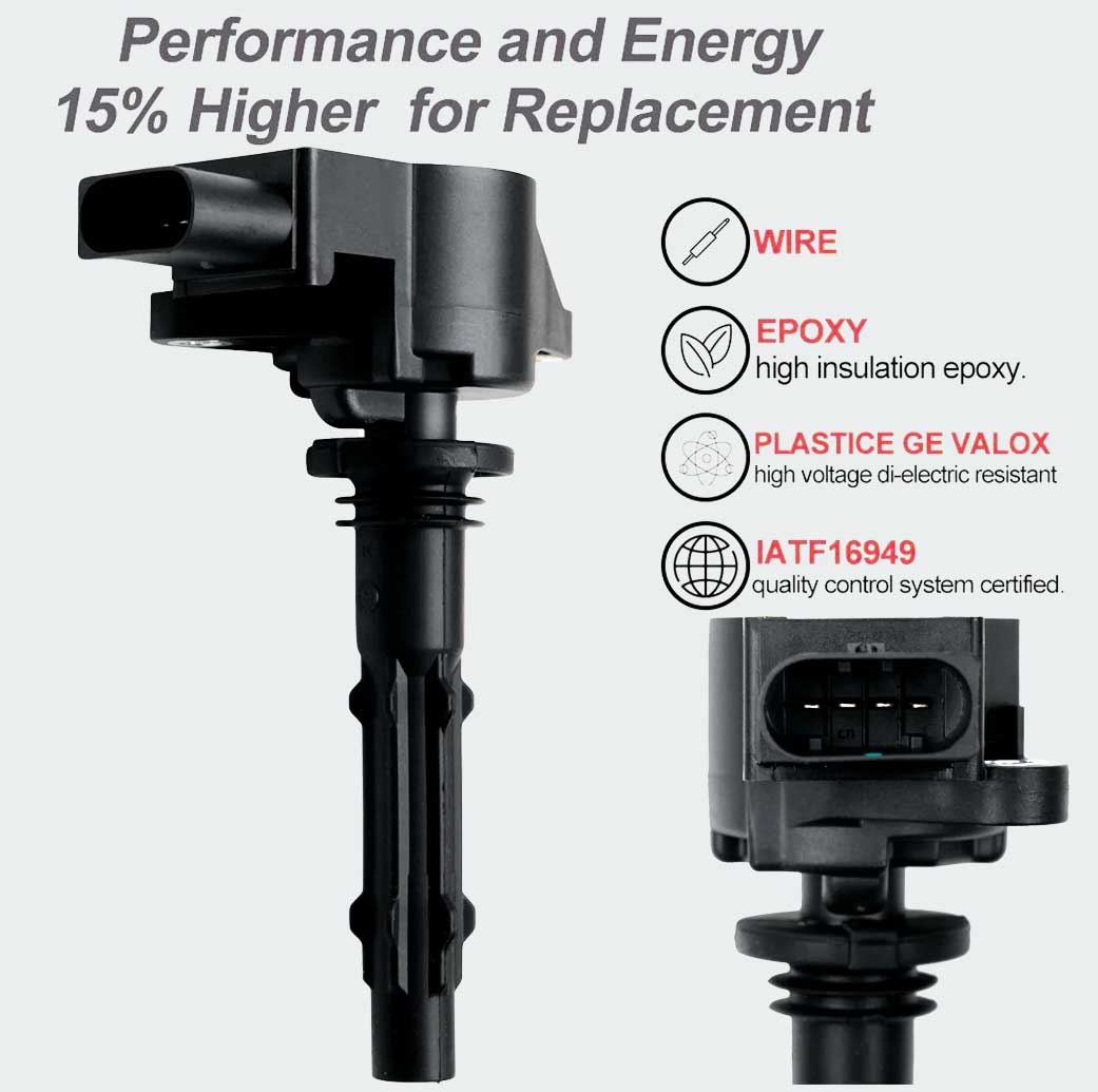Ignition Coil & Iridium Spark Plugs for Mercedes-Benz C300 (2013) 3.5L V6