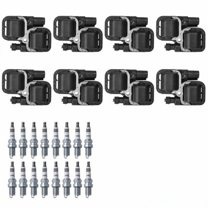 Ignition Coil + Iridium Spark Plugs for Mercedes Benz CL-Class (2000-2006) 5.0L