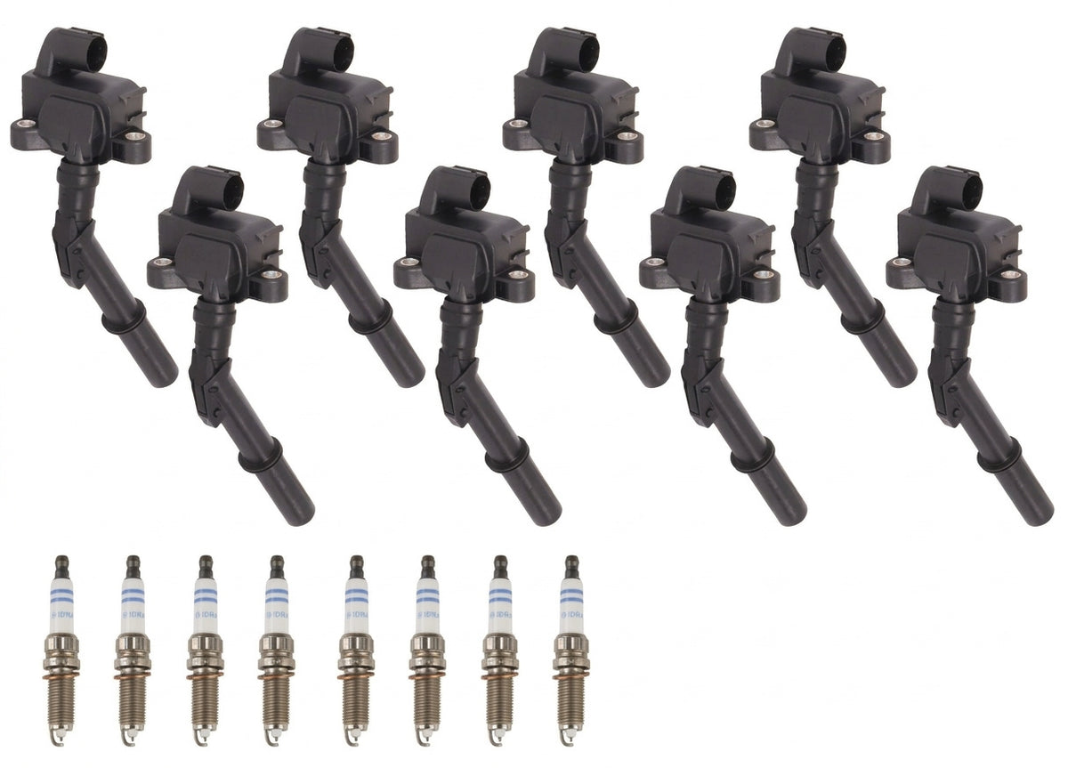 Ignition Coil + Iridium Spark Plugs for Mercedes Benz E-Class (2012-2016) 4.7L 5.5L