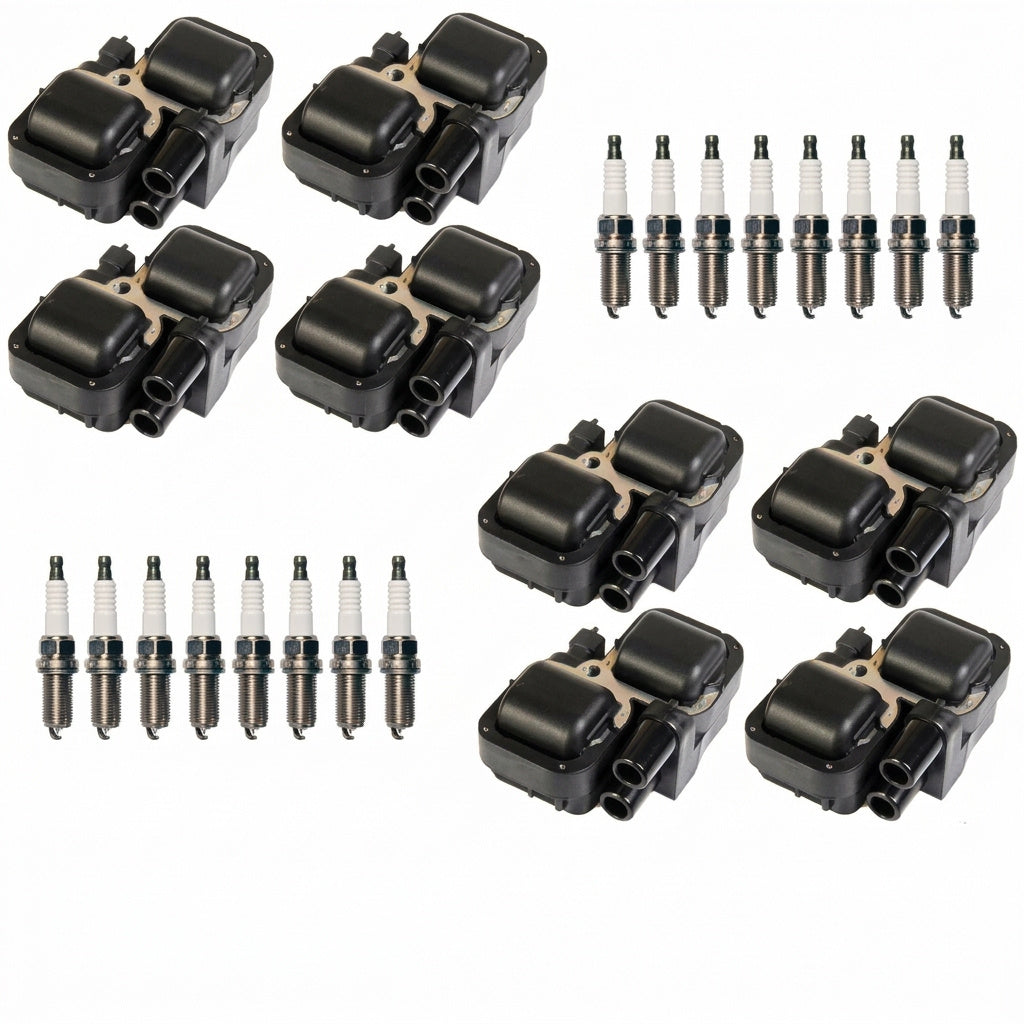 Ignition Coil + Iridium Spark Plugs for Mercedes Benz G-Class (2005-2008) 5.5L