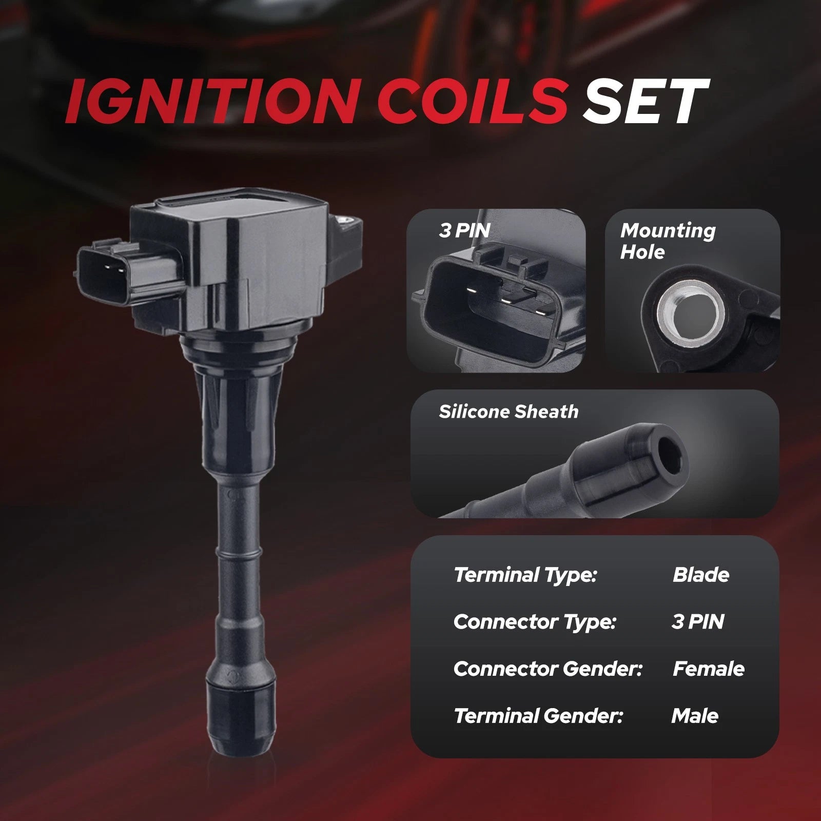 Ignition Coil & Iridium Spark Plugs for Nissan Altima (2007-2018) 3.5L