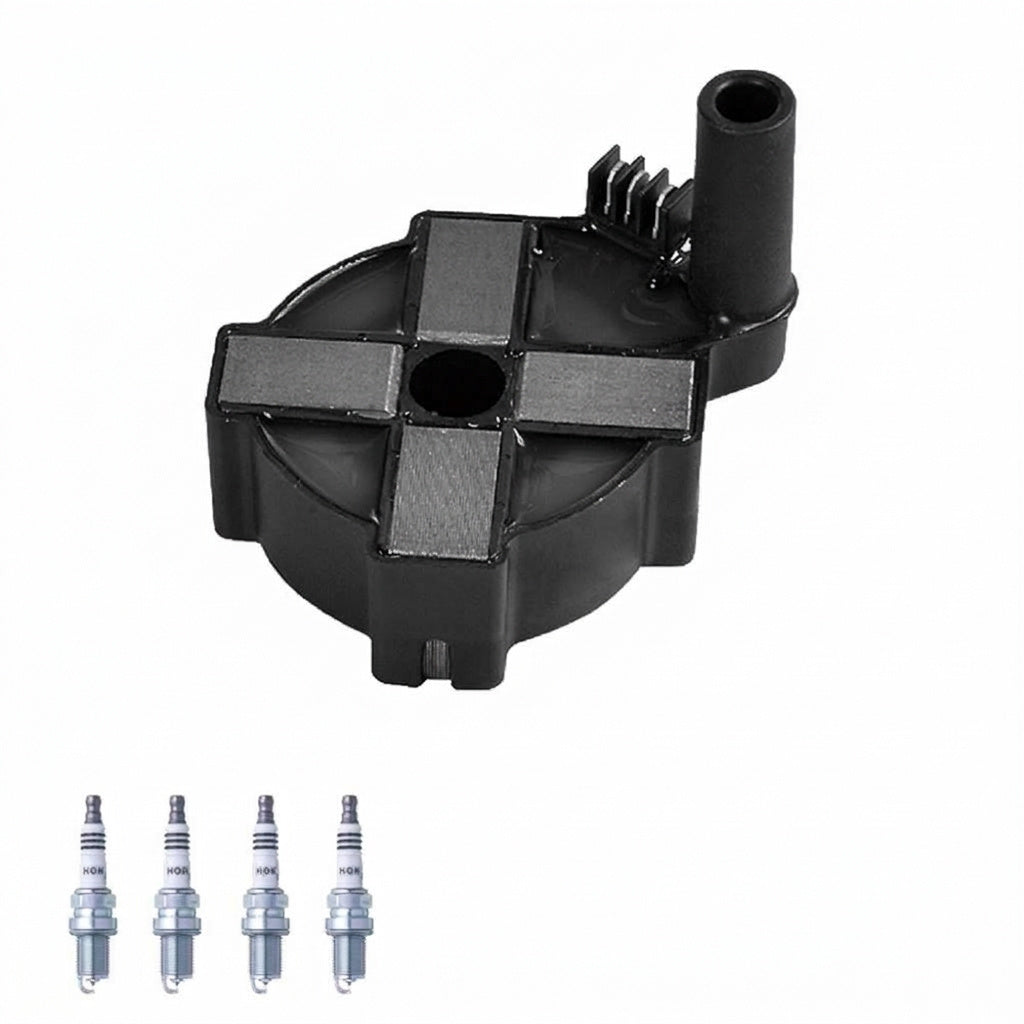 Ignition Coil + Iridium Spark Plugs for Plymouth Colt (1993-1994) 2.4L