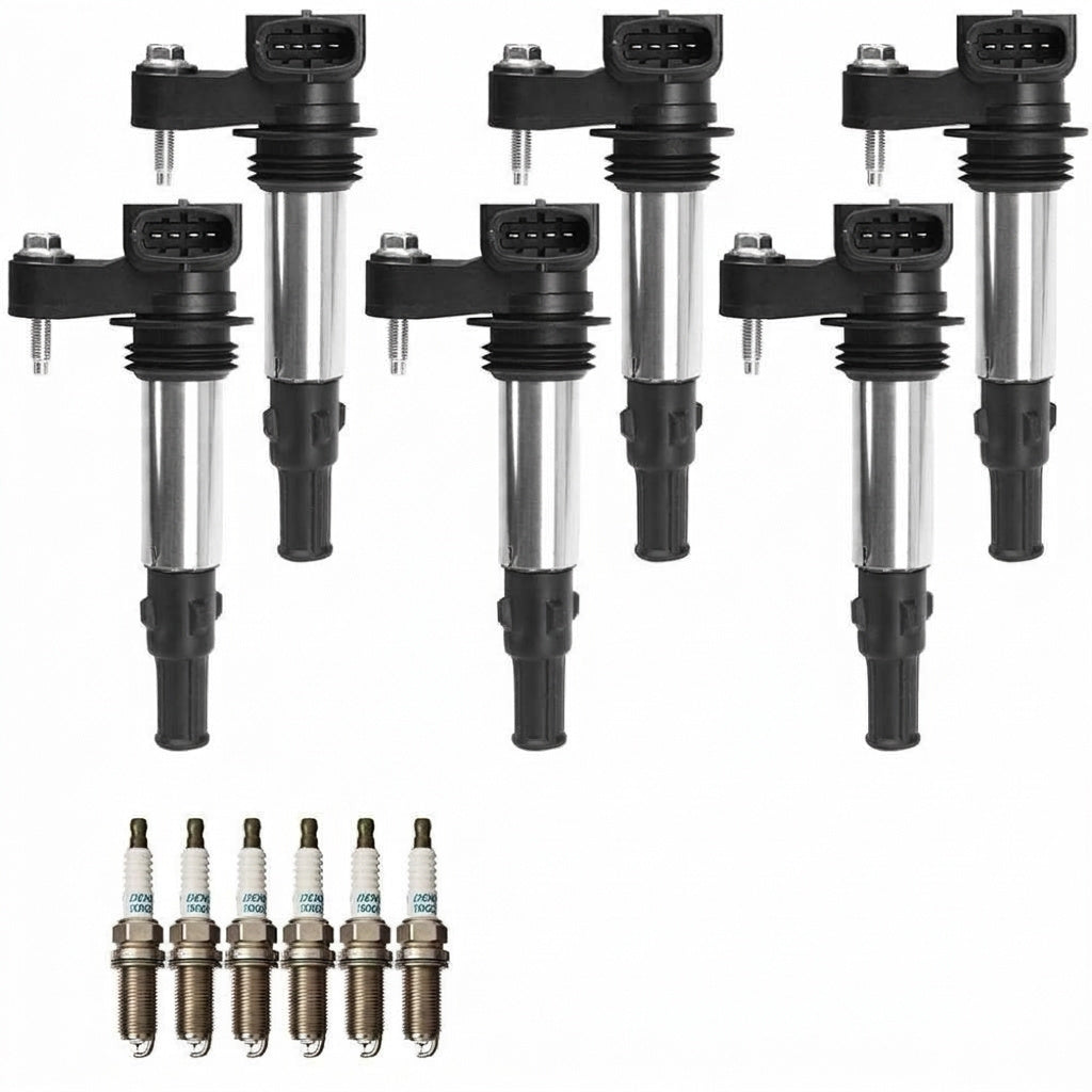 Ignition Coil + Iridium Spark Plugs for Saab 9-3 (2006-2009) 2.8L