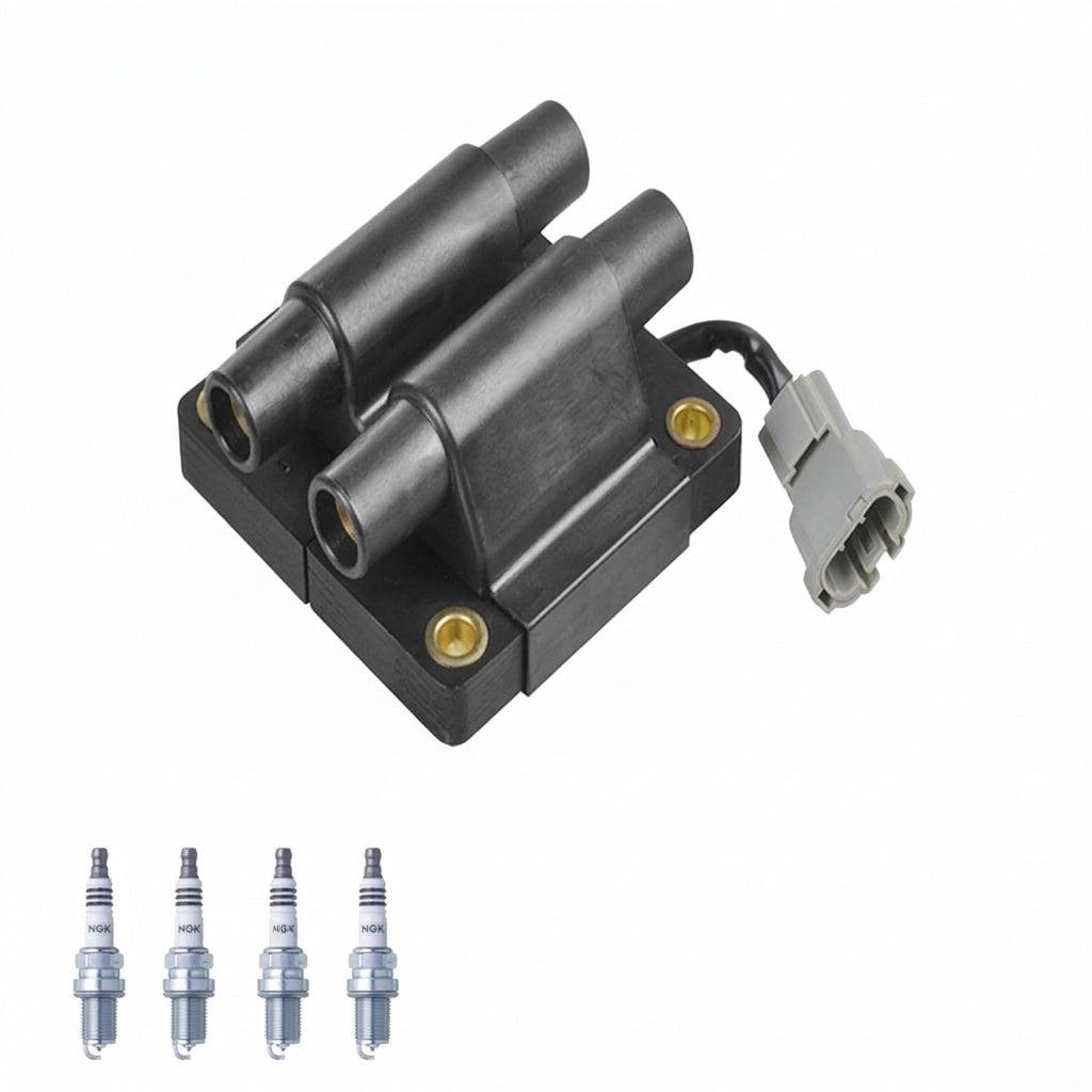 Ignition Coil + Iridium Spark Plugs for Subaru Impreza (1993-1997) 1.8L