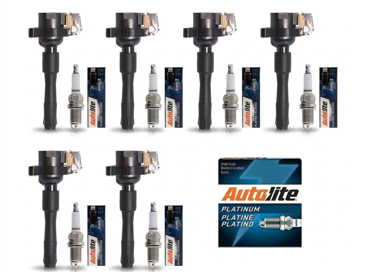 Ignition Coil + Spark Plugs for BMW 3 Series 5 Series (2001-2002) 3.0L