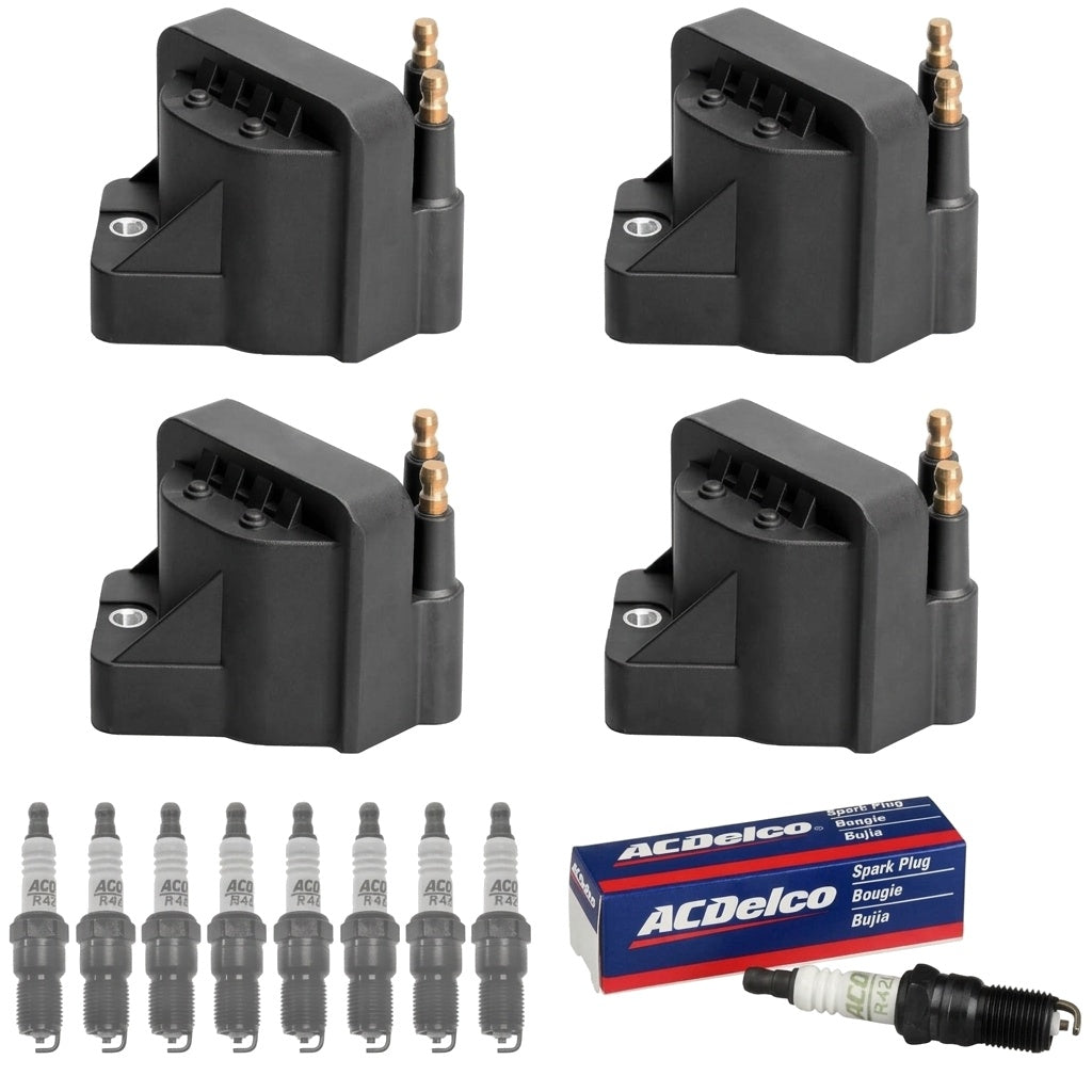 Ignition Coil + Spark Plugs for Cadillac Deville (1995-1996) 4.6L