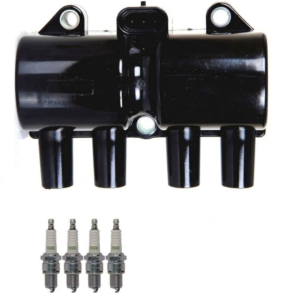 Ignition Coil + Spark Plugs for Chevrolet Aveo (2004-2008) 1.6L