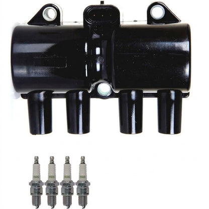 Ignition Coil + Spark Plugs for Chevrolet Aveo (2004-2008) 1.6L