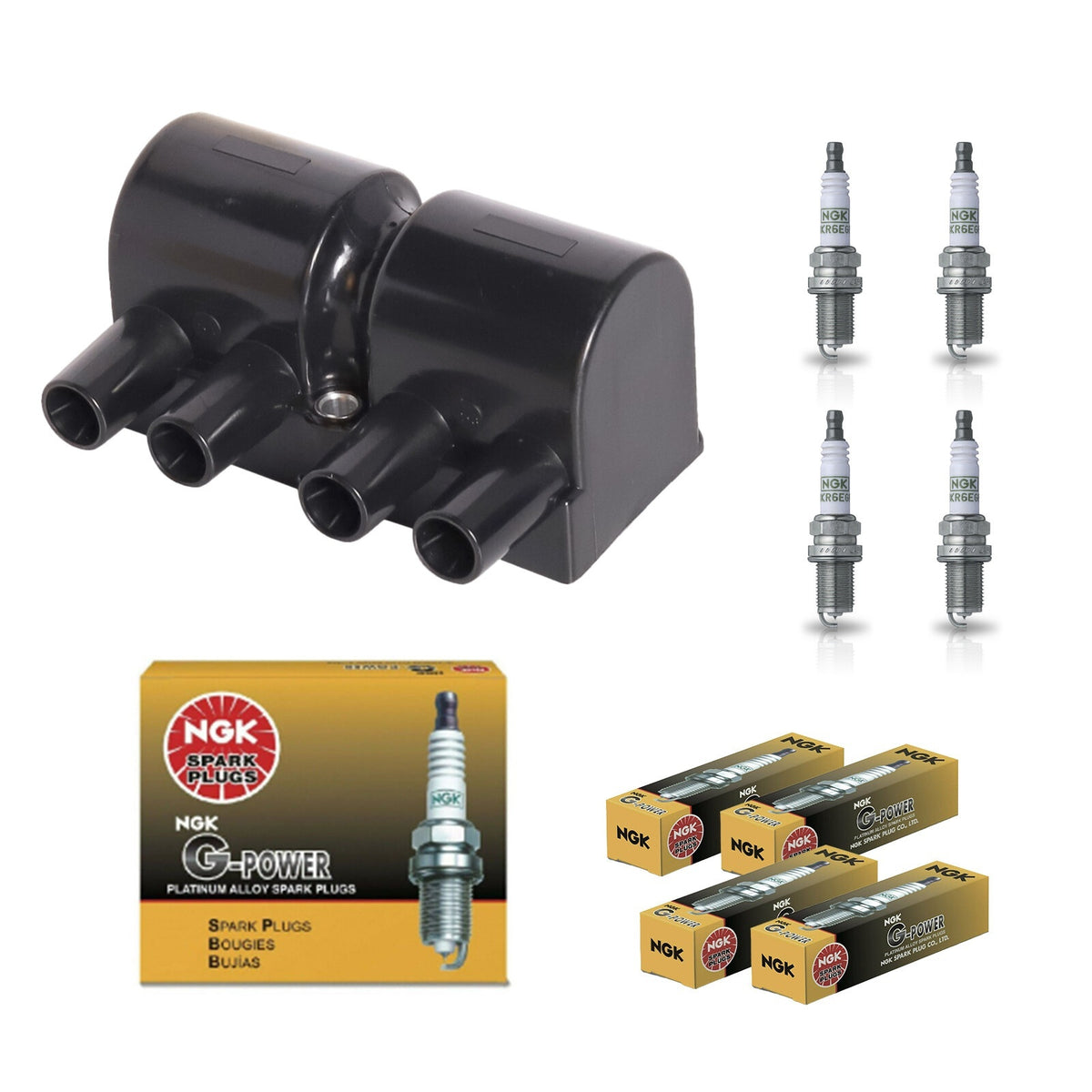 Ignition Coil + Spark Plugs for Chevrolet Optra (2004-2007) 2.0L
