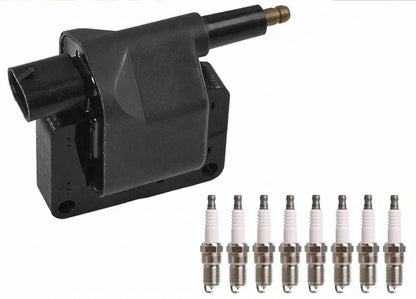 Ignition Coil + Spark Plugs for Dodge B150 B250 B350 B1500 B2500 B3500 Van (1992-1997) 3.9L 5.2L 5.9L
