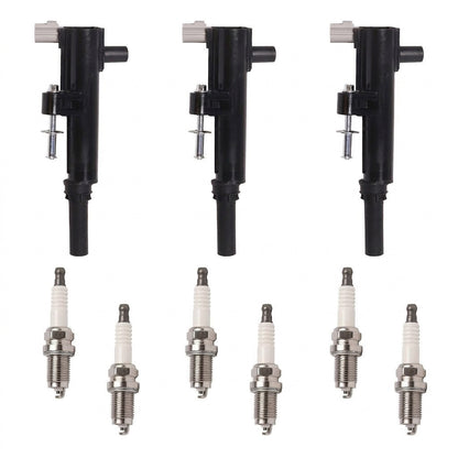 Ignition Coil + Spark Plugs for Dodge Dakota Ram 1500 (2009-2010) 3.7L