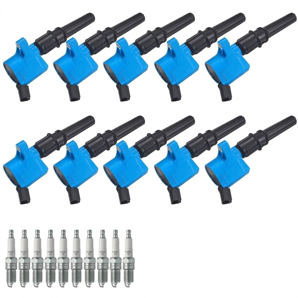 Ignition Coil + Spark Plugs for Ford E-350 E-450 (1997-2017) 6.8L