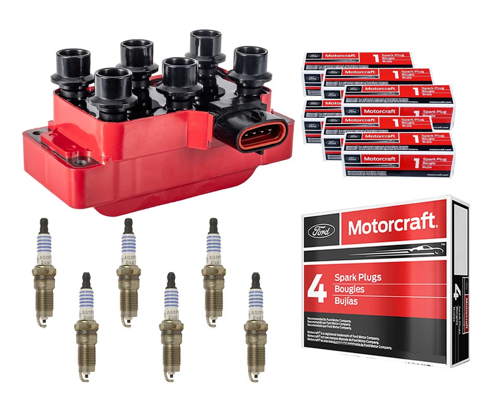 Ignition Coil & Spark Plugs for Ford Mustang (2006-2010) 4.0L V6