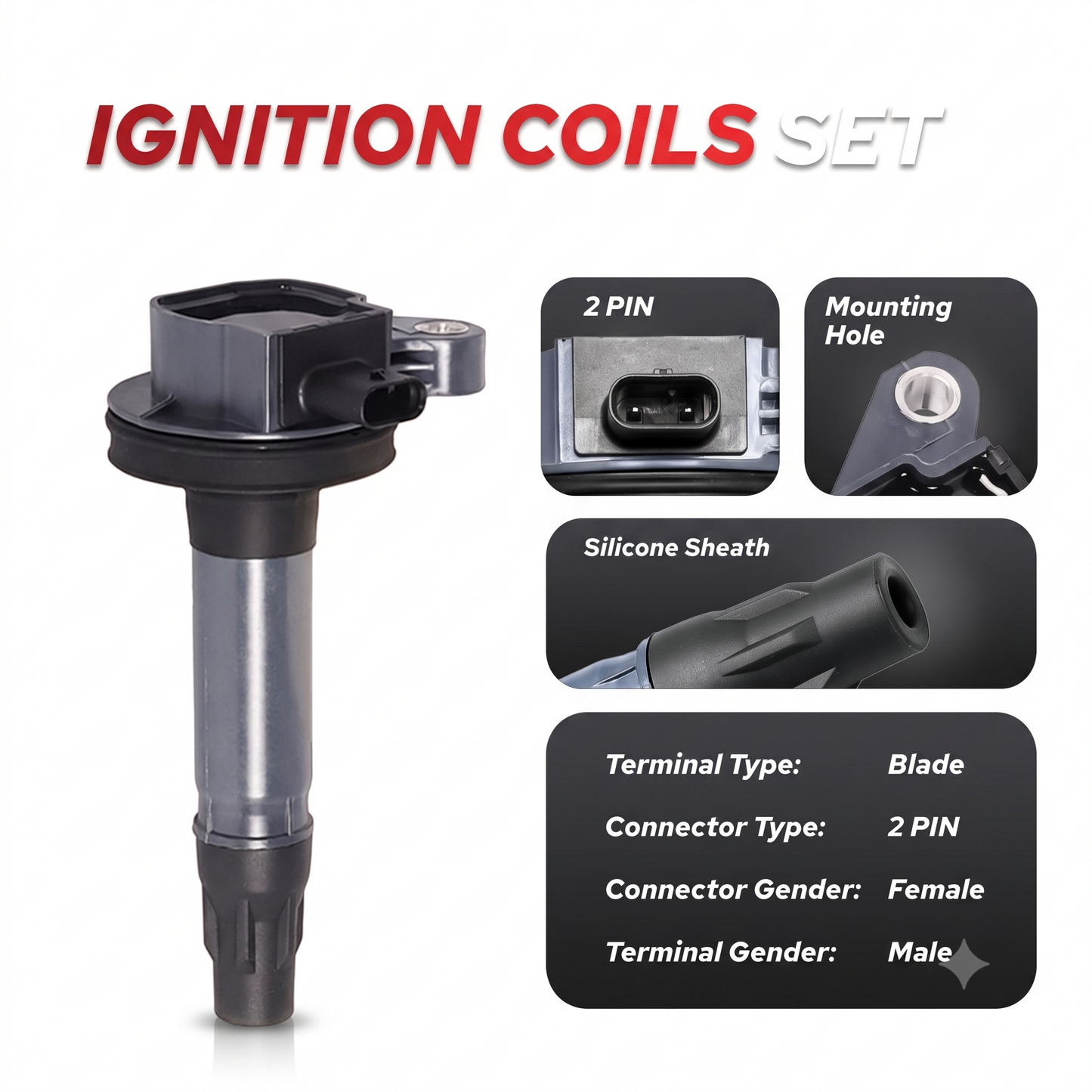 Ignition Coil & Spark Plugs for Ford Mustang (2016-2017) 3.7L V6