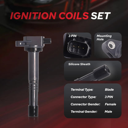 Ignition Coil & Spark Plugs for Honda CR-V (2010-2014) 2.4L I4