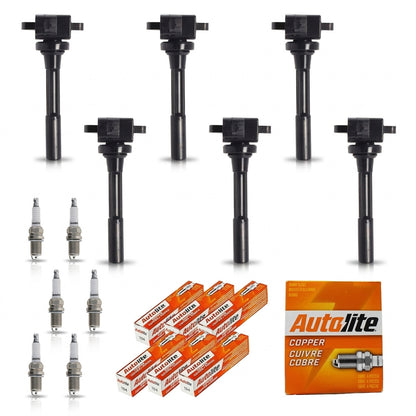 Ignition Coil + Spark Plugs for Isuzu Rodeo Trooper (1996-1997) 3.2L