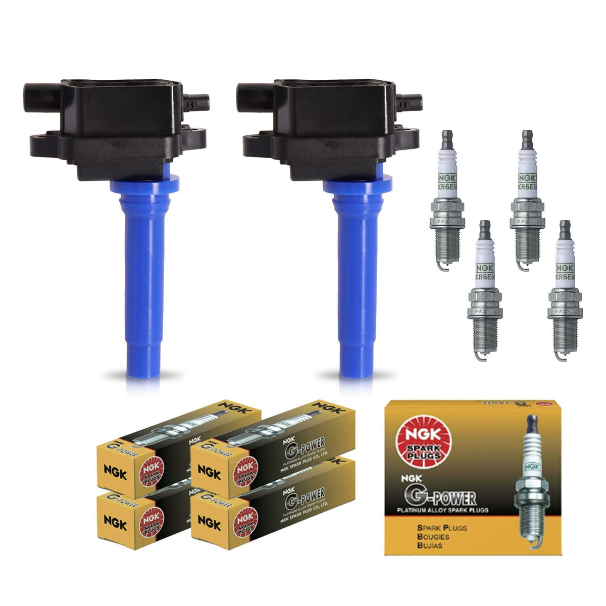 Ignition Coil + Spark Plugs for Kia Spectra (2000-2004) 1.8L