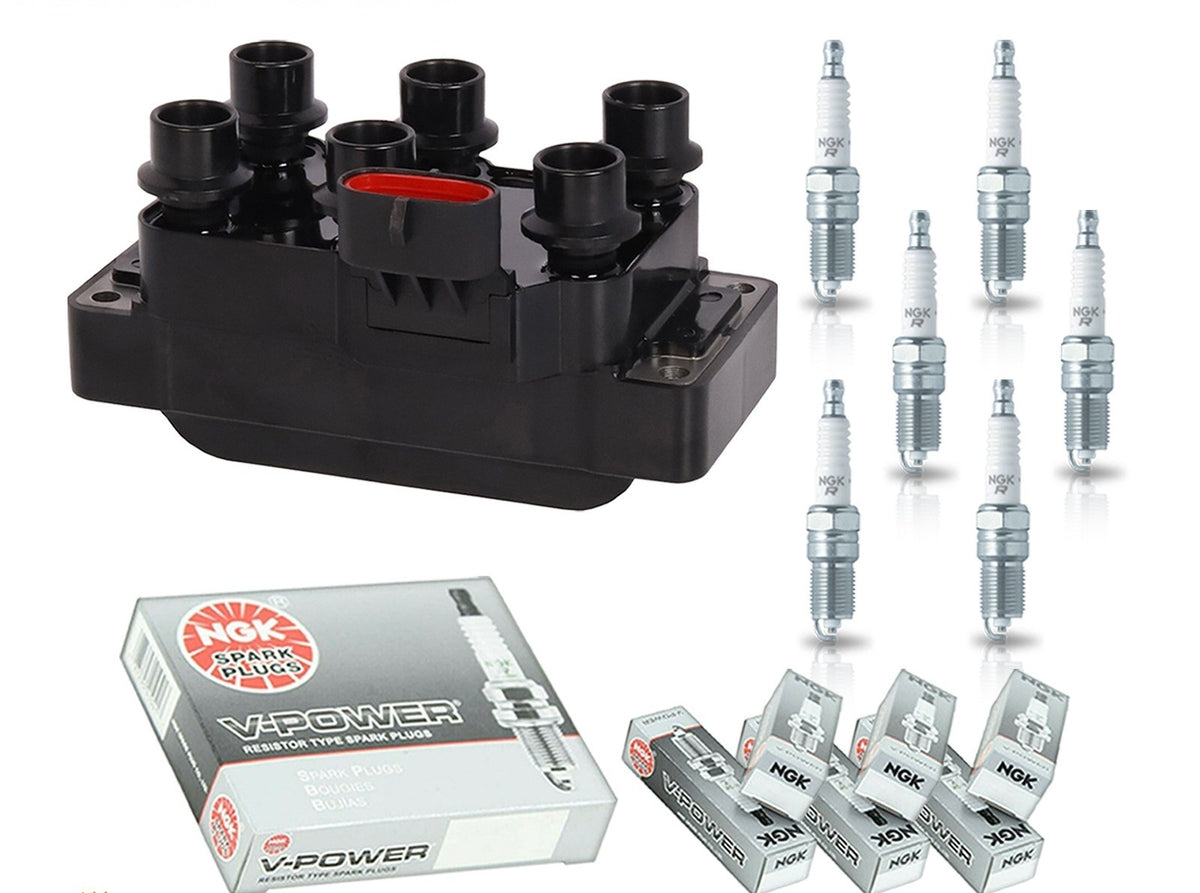 Ignition Coil + Spark Plugs for Mazda B-Series (1999-2000) 3.0L