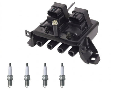 Ignition Coil + Spark Plugs for Mazda MX-5 Miata (1995-1997) 1.8L