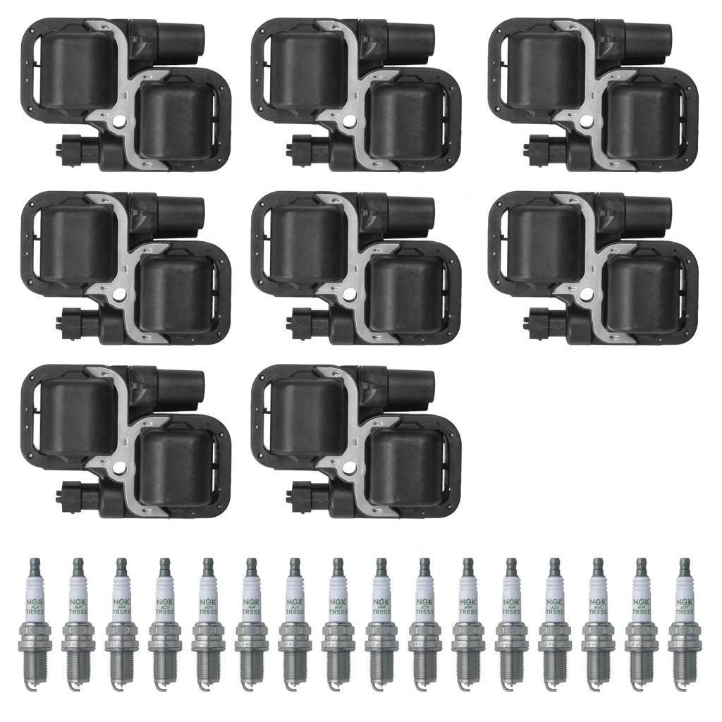 Ignition Coil + Spark Plugs for Mercedes Benz S-Class (2000-2006) 5.0L