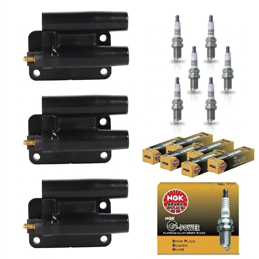 Ignition Coil + Spark Plugs for Mitsubishi Montero (1995-1996) 3.0L