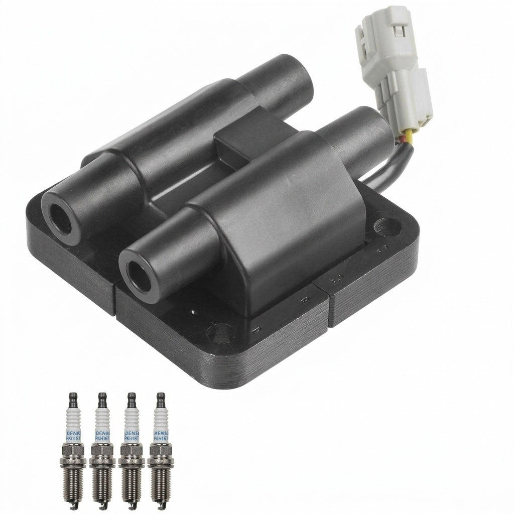Ignition Coil + Spark Plugs for Subaru Legacy (1990-1996) 2.2L 2.5L