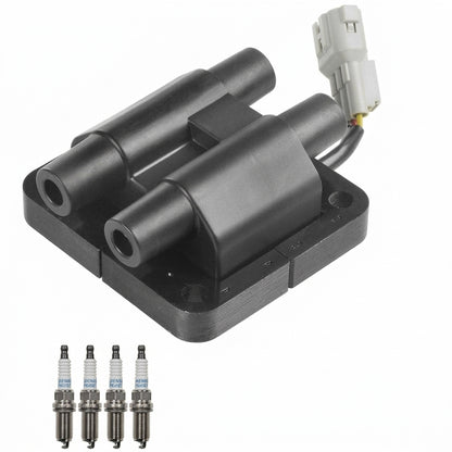 Ignition Coil + Spark Plugs for Subaru Legacy (1990-1996) 2.2L 2.5L