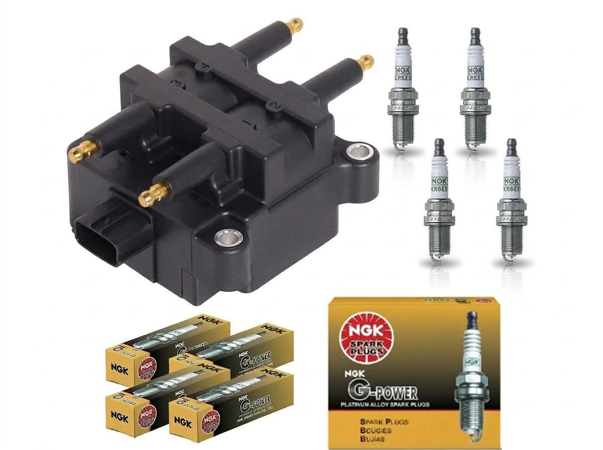 Ignition Coil + Spark Plugs for Subaru Legacy (2000-2003) 2.5L