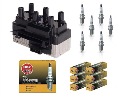 Ignition Coil + Spark Plugs for Volkswagen Passat (1994-1997) 2.8L