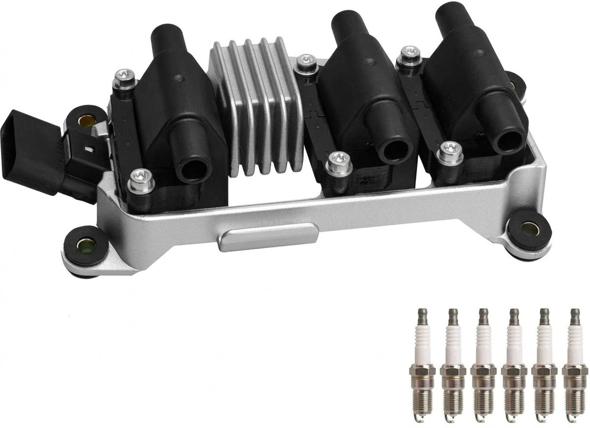 Ignition Coil + Spark Plugs for Volkswagen Passat (1998-2005) 2.8L