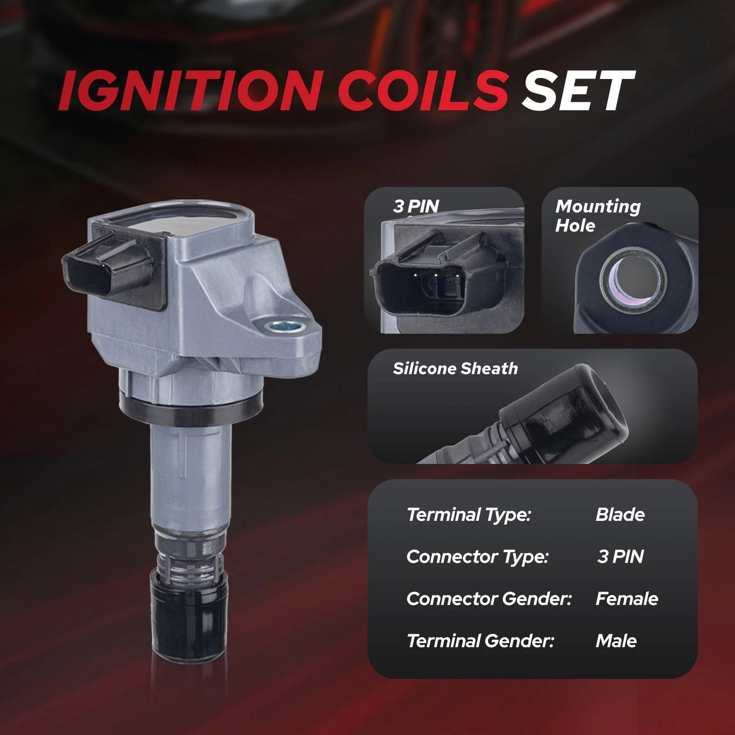 Ignition Coils & Iridium Spark Plugs for Acura ILX Honda Civic (2012-2015) 1.8L