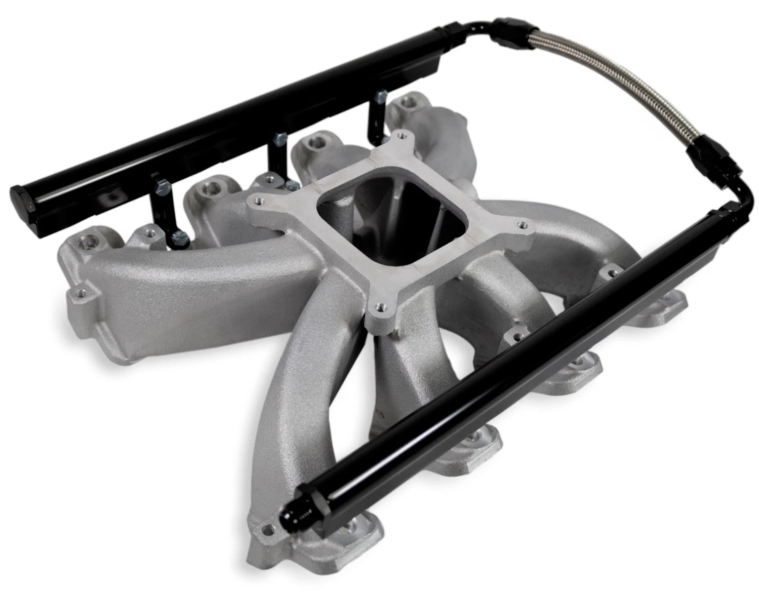 Intake Manifold for Chevrolet Camaro (1998-2002) Cathedral Port Black w/Fuel Rail EFI