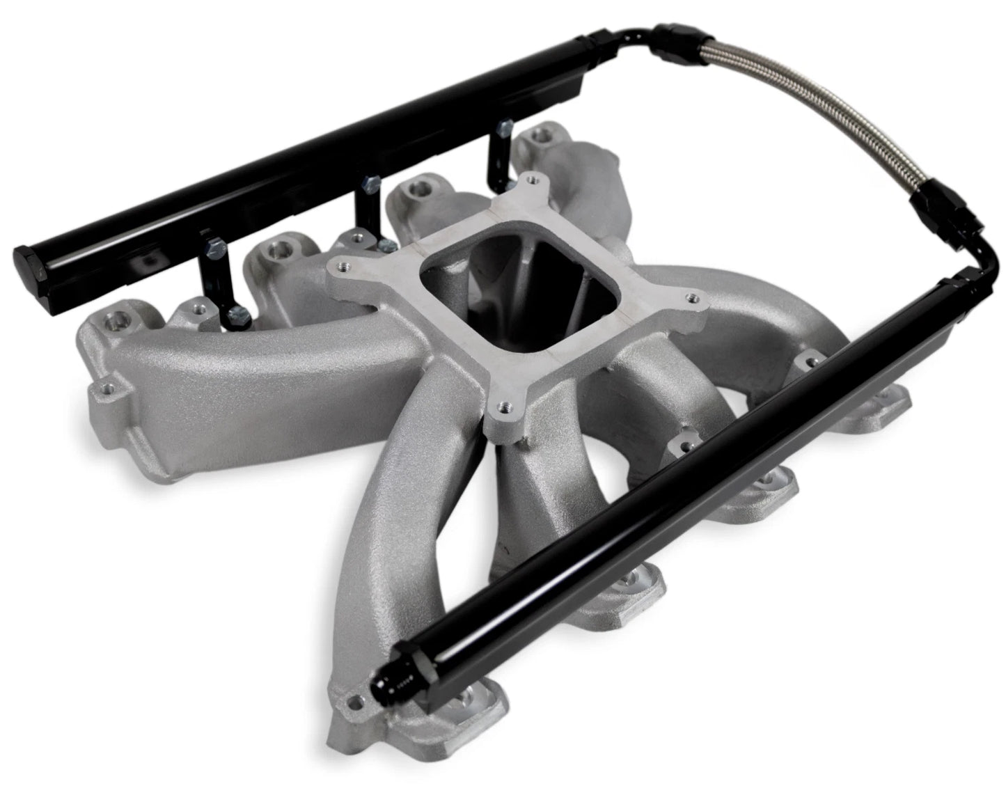 Intake Manifold for Chevrolet Corvette (1997-2007) Cathedral Port Black w/Fuel Rail EFI