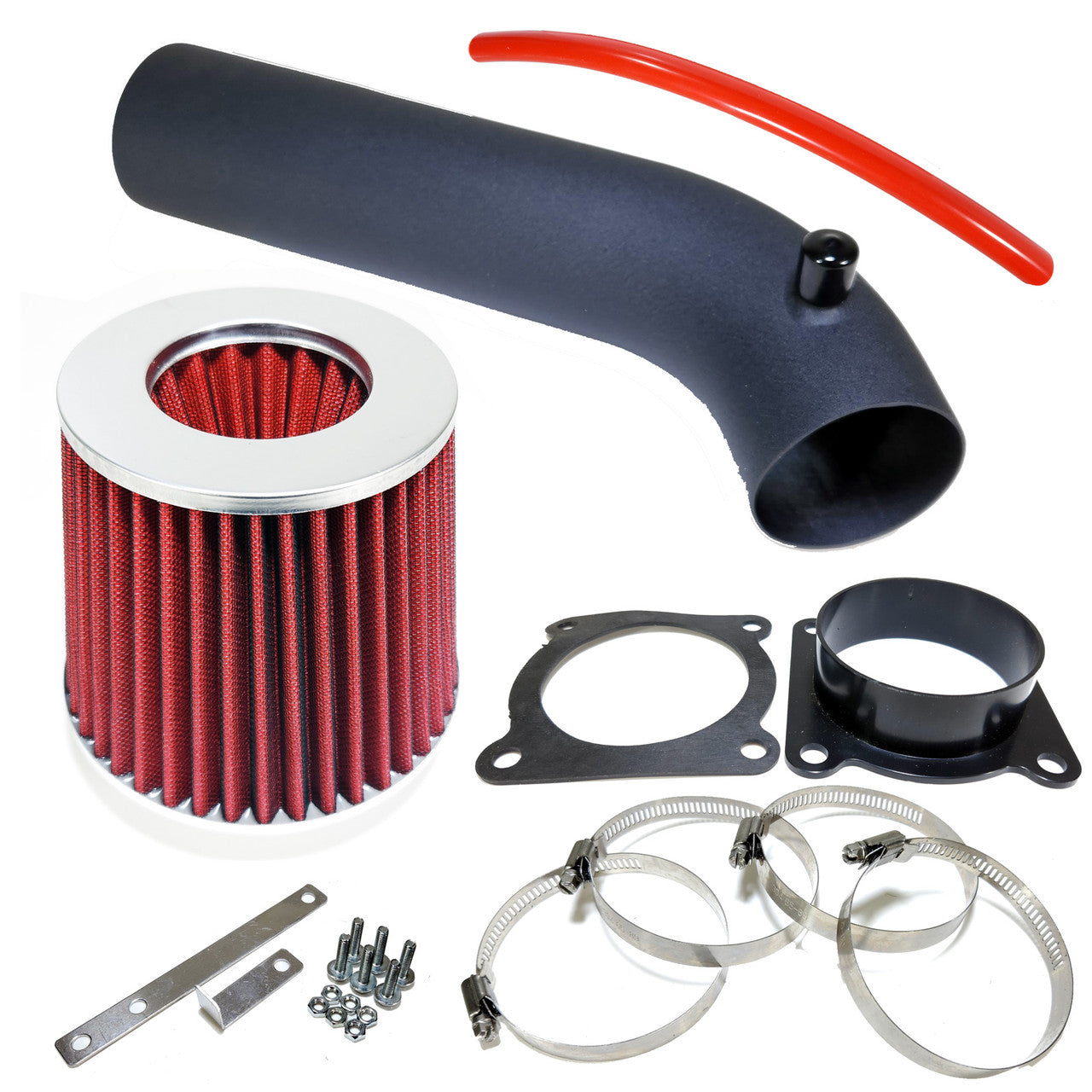 Ram Air Intake Kit for Infiniti G35/FX35 (2003-2006) with 3.5L V6 Engine Black Red