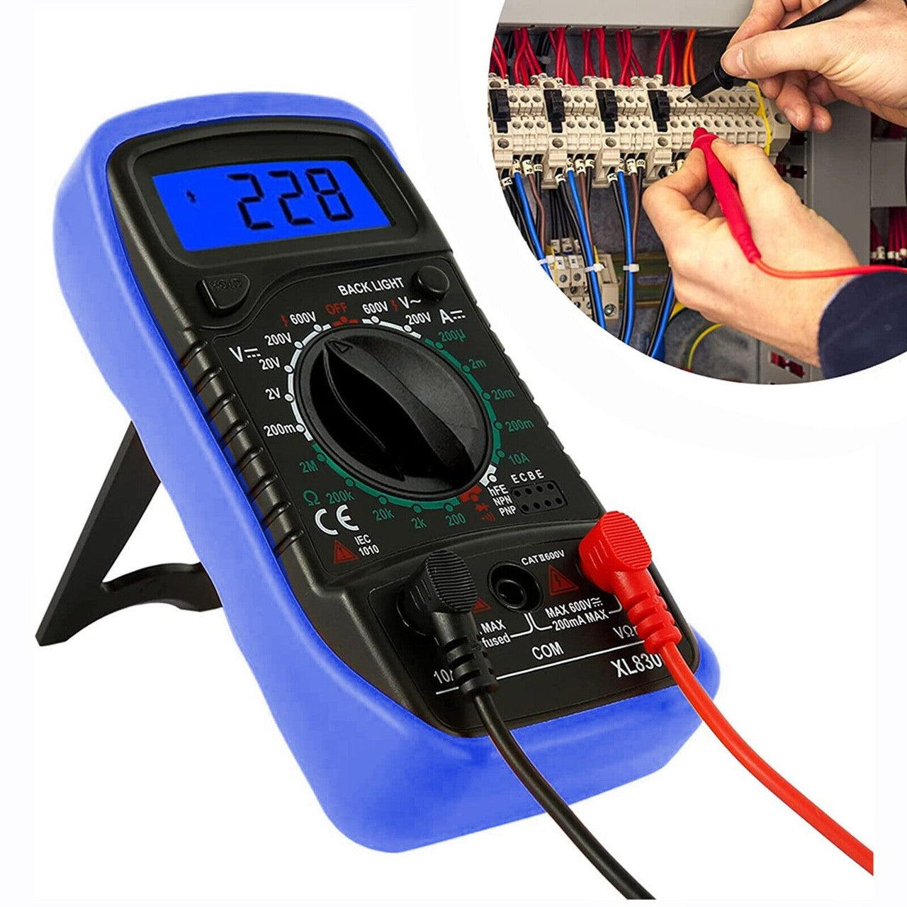 Digital Multimeter Voltmeter Ammeter Ohmmeter AC DC Tester