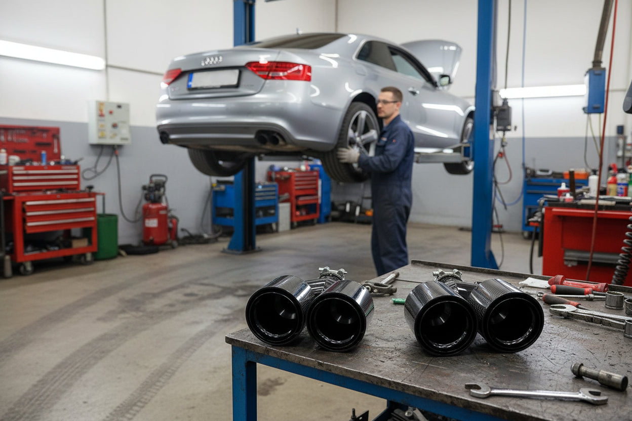 Muffler Tips Carbon for Audi S5 (2008-2016) 3.0L Engine