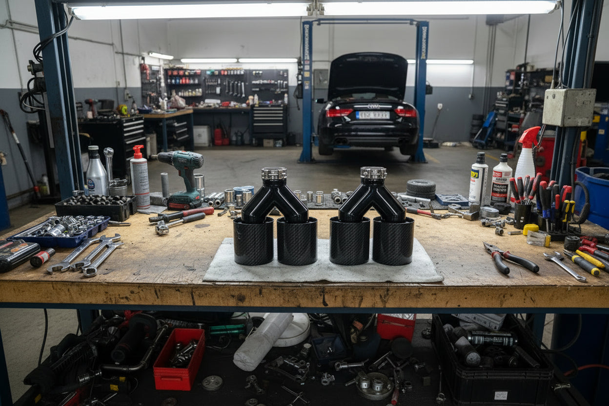 Muffler Tips Carbon for Audi S5 (2008-2016) 3.0L Engine