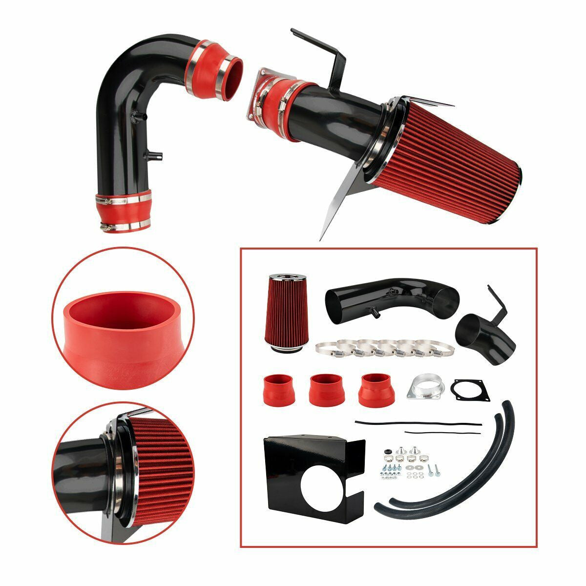 Black Polish Cold Air Intake for Ford F150 and Expedition (1997-2003) 4.6L, 5.4L V8 Engines