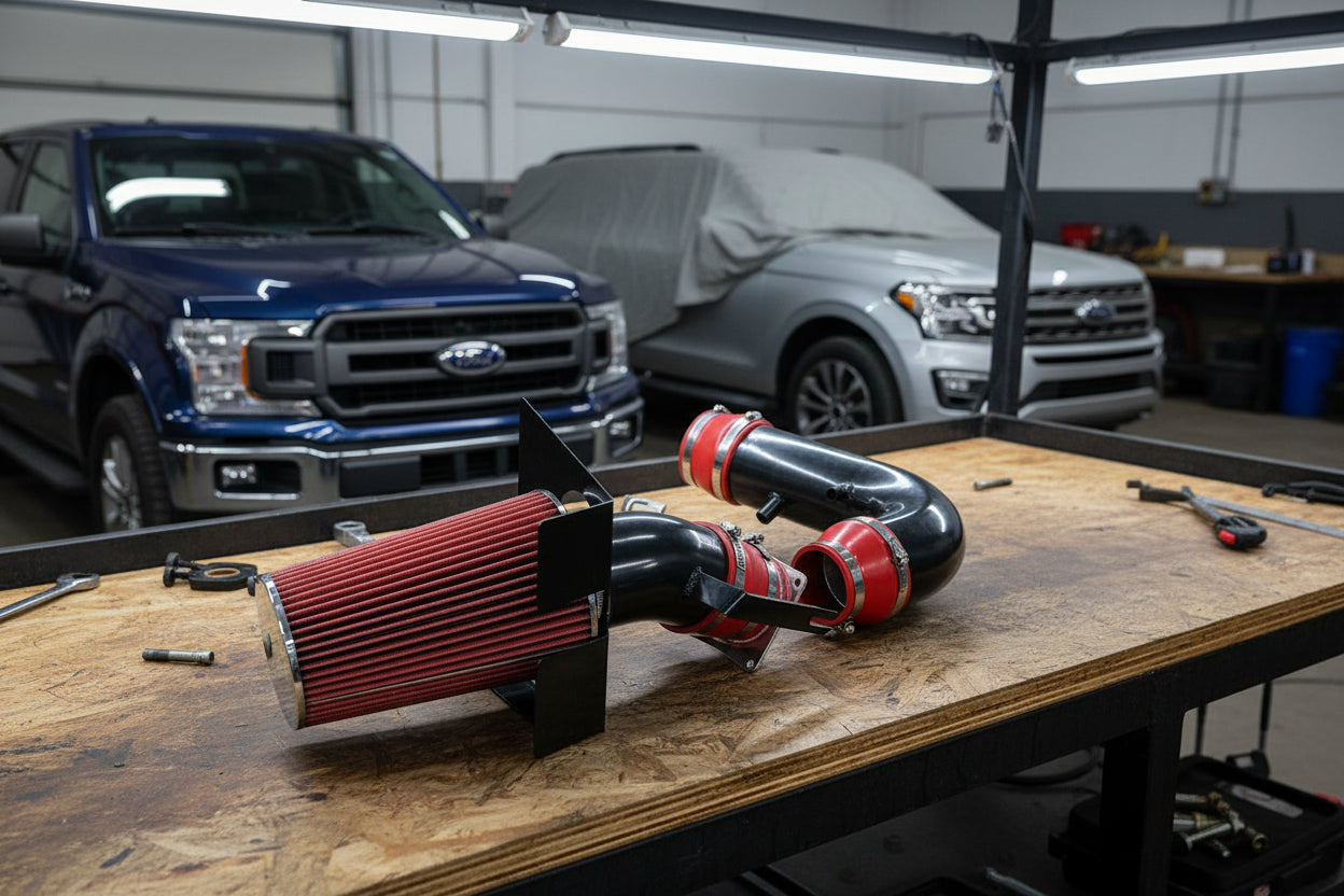 Black Polish Cold Air Intake for Ford F150 and Expedition (1997-2003) 4.6L, 5.4L V8 Engines