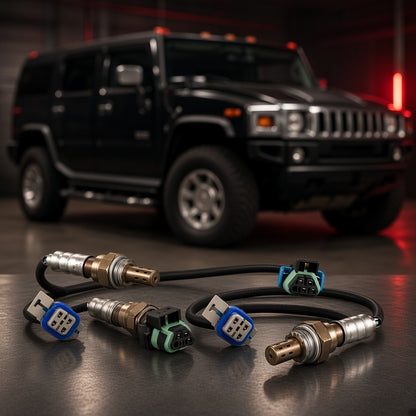 Hummer H2 (2003-2006) 6.0L oxygen sensors on garage workbench