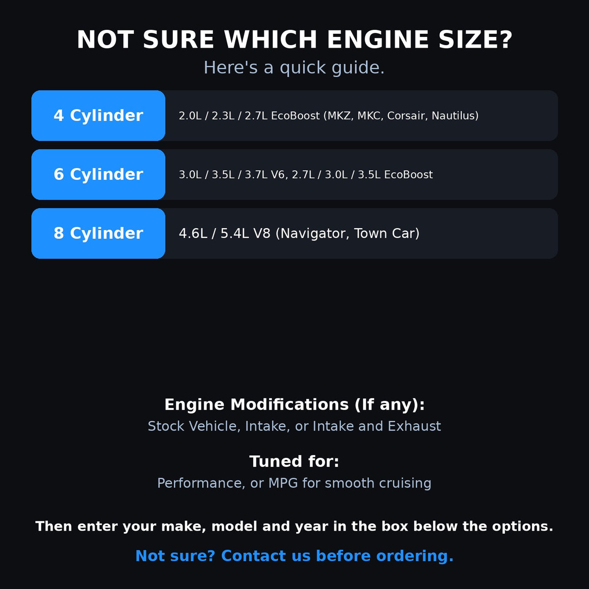 Choosing your engine size and options for a Lincoln