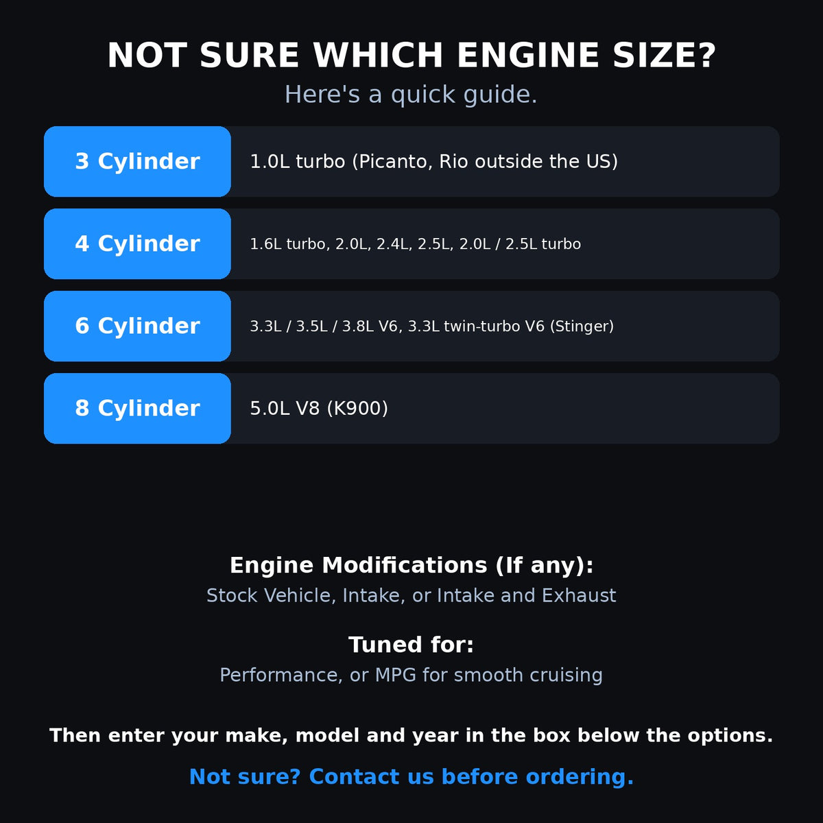 Choosing your engine size and options for a Kia